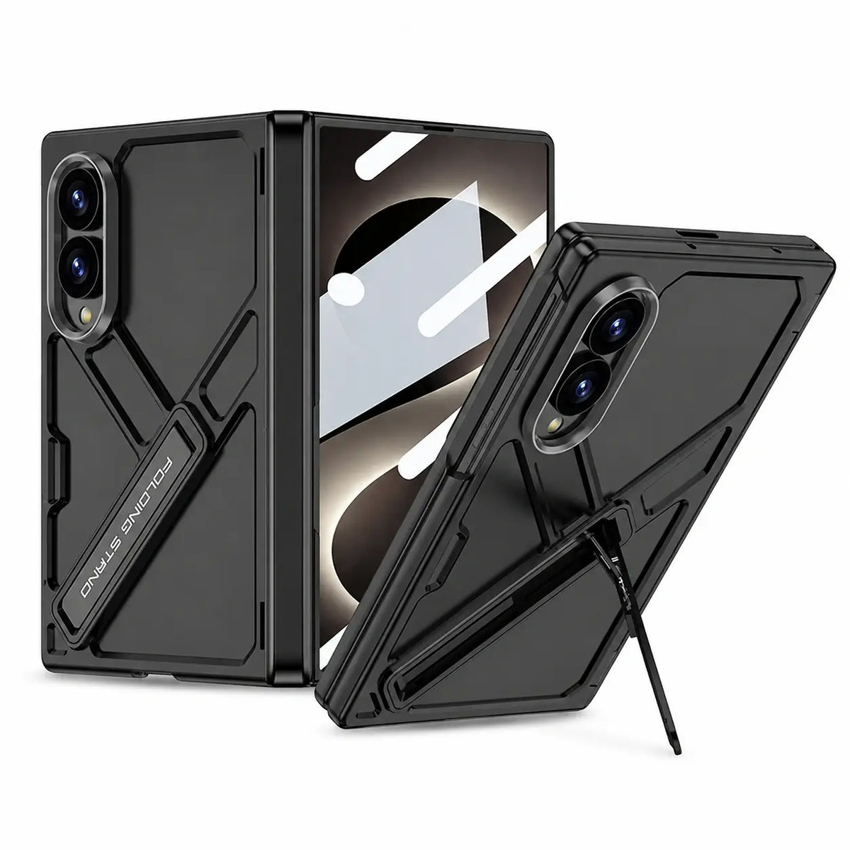 Armor Stand Case with Glass for Samsung Galaxy Z Fold 8 / 7 / 6